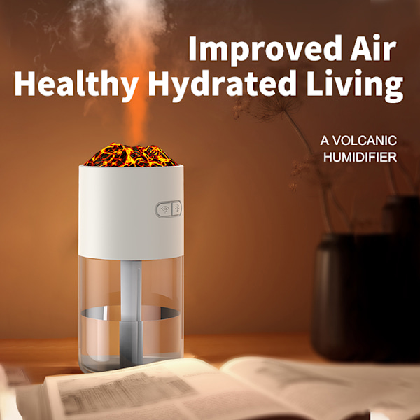 Volcano Humidifier HS02: Simuloi liekkiä 7-värisellä valolla Valkoinen