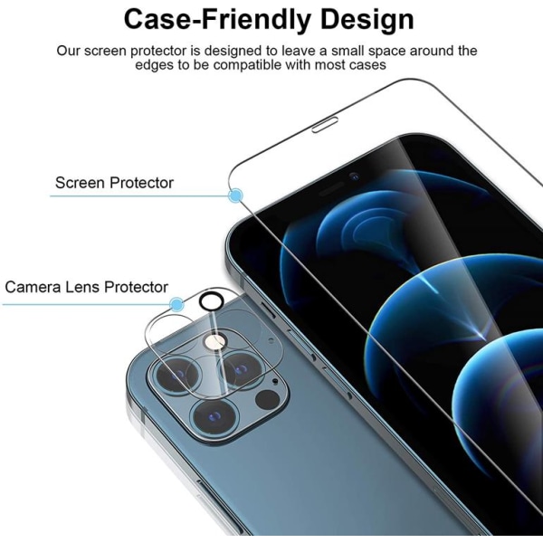 iPhone 12 Pro Max näytönsuoja ja kameran suojakalvo 2+2