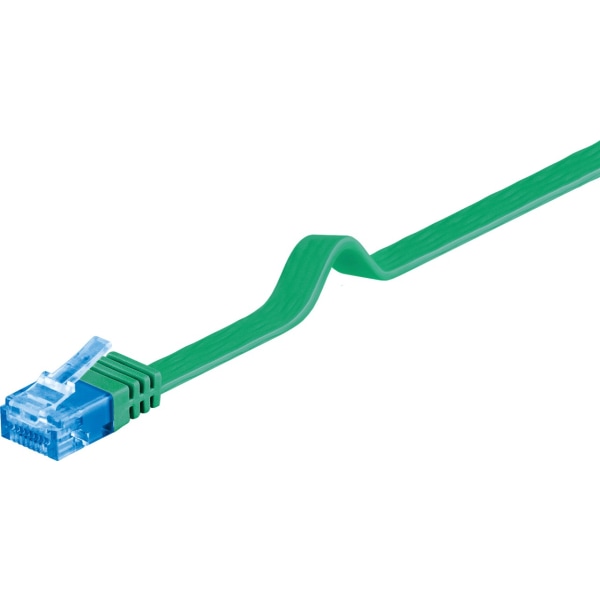 CAT 6A platt patchkabel, U/UTP, grön