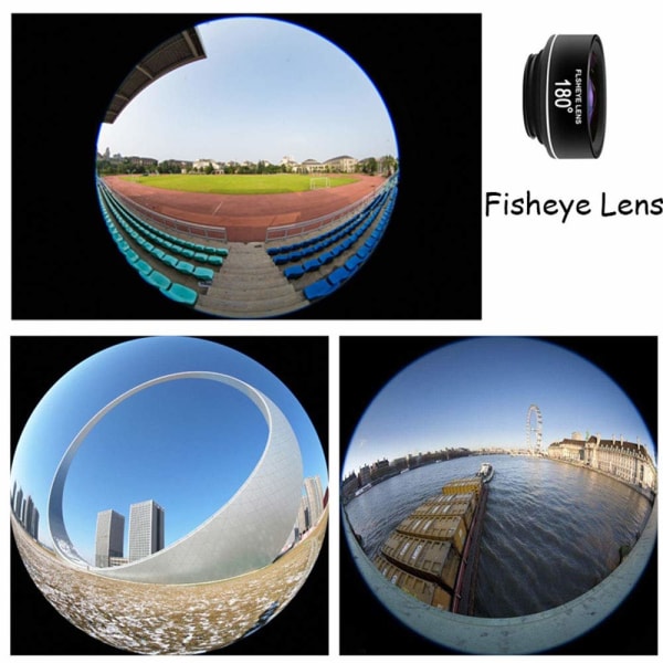 INF Mobilobjektiv 4-i-1 Fisheye + Vidvinkel + Tele + Makro