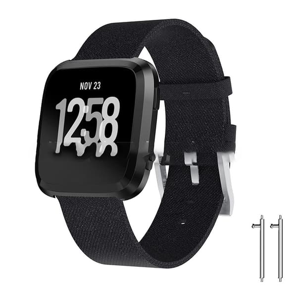 Kellon hihna Fitbit Versa Lite/Versa/Versa 2:lle Black Black