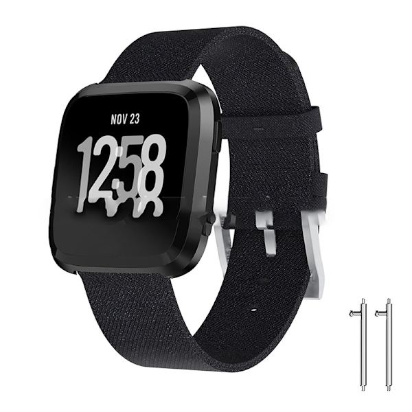 Klockarmband för Fitbit Versa Lite/Versa/Versa 2 Black Black