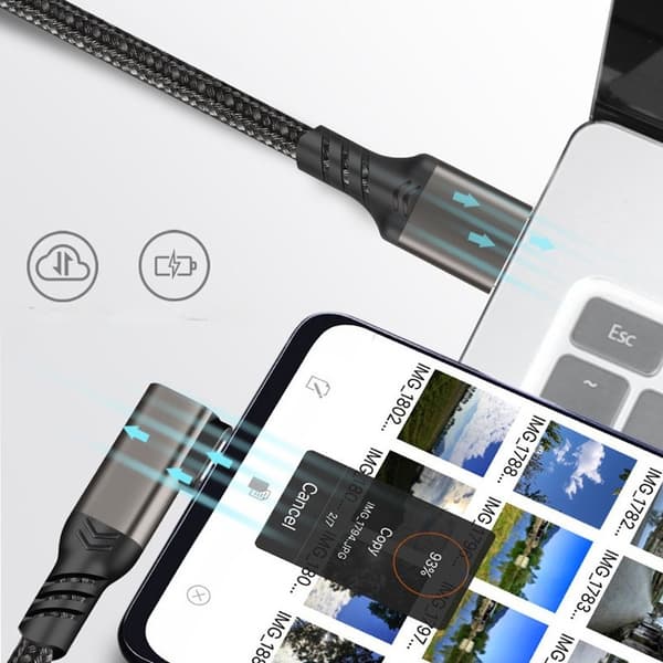 VR Datakabel TYPE-C Vinkelkontakt Kabel LINK Streaming Oculus Quest 2 Kamera Anslutningskabel A till C 2 m 2 m
