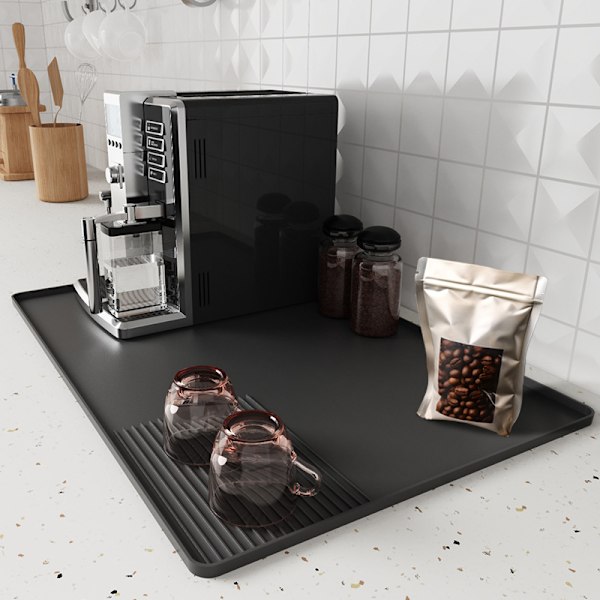 Kaffemaskinemåtte - 9,84in x 7,87in Sort
