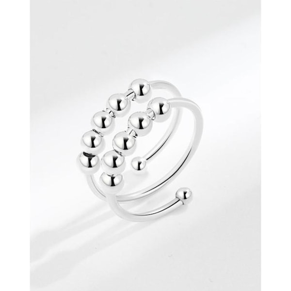 Justerbar Antistressring i Koppar Platina silver 17 mm