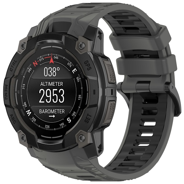 Garmin Instinct 3 Kaksivärinen silikoni kellon ranneke model 1 Musta