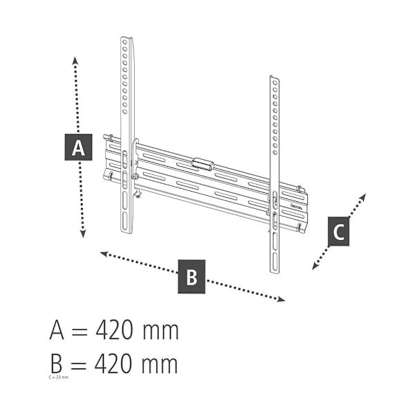 Väggfäste Fast VESA upp till 400x400 65" Svart