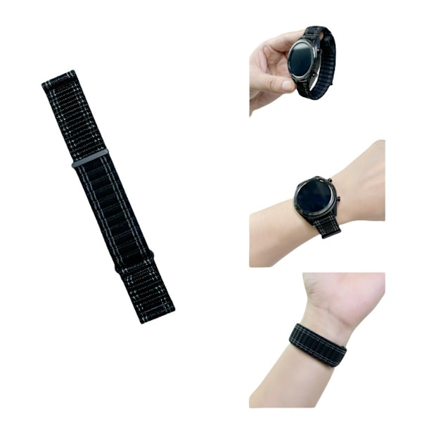 Huawei GT5/GT4 46mm Nylon Watch Strap Svart