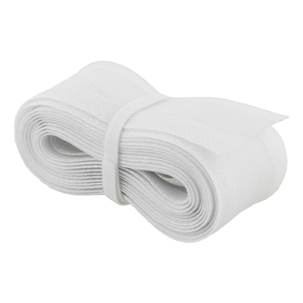 Nylon cable wrap, hook and loop fastener, 5m, white