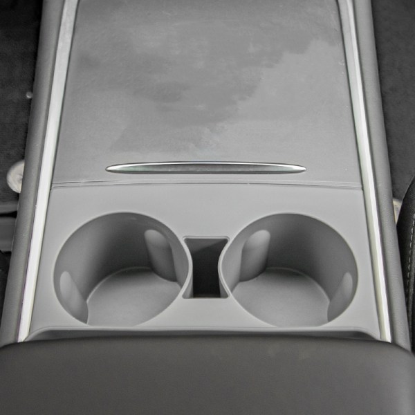 Mugghållare för Tesla Model Y/3, Center Console Insert Tray Organizer Grå