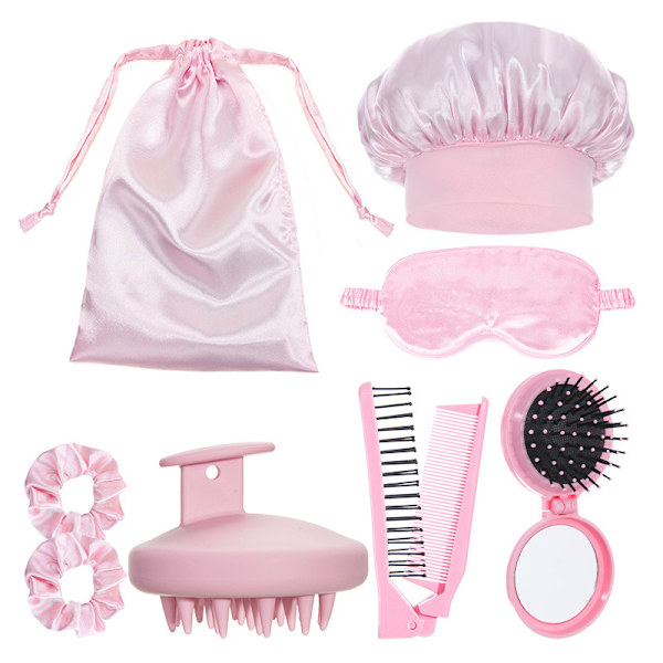 Hårvårdsset Rosa, Portabelt & Komplett 8-pack