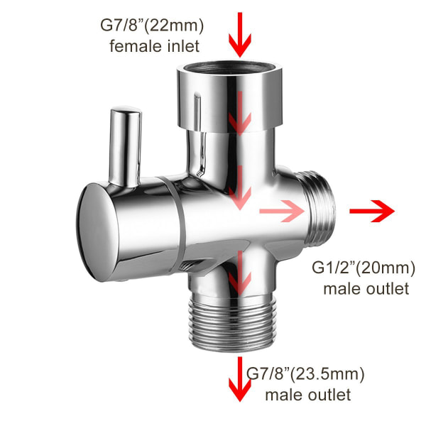 Bidee T-sovitin wc-bidetuihkulle 1/2"