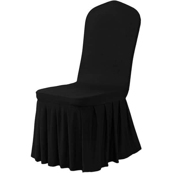 Stretchiga Plisserade Stolsskydd (2-Pack) Black Black