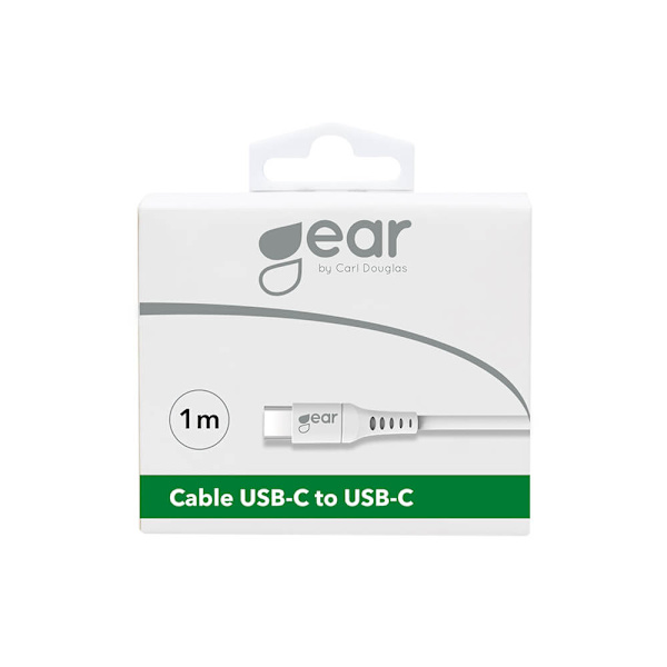 Laddkabel USB-C till USB-C 2.0 1m Kabel Vit