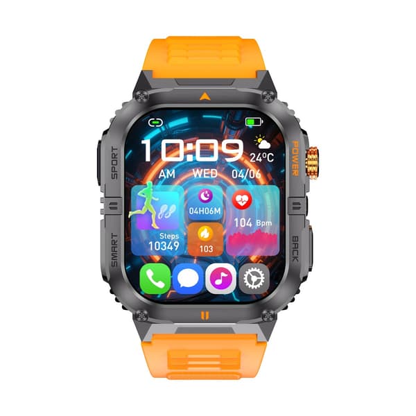 Multifunktionell Smartwatch med Hälsoövervakning & Bluetooth-Samtalsfunktioner kompatibel med Android och iOS Orange Orange