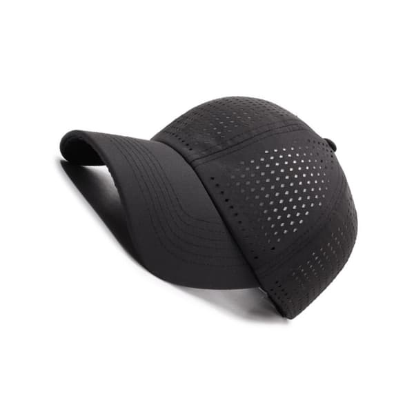 Baseballkasket i mesh polyester - åndbar justerbar pasform til sommerens cykling og solbeskyttelse, store meshpaneler og hurtigtørrende materiale Blac Black