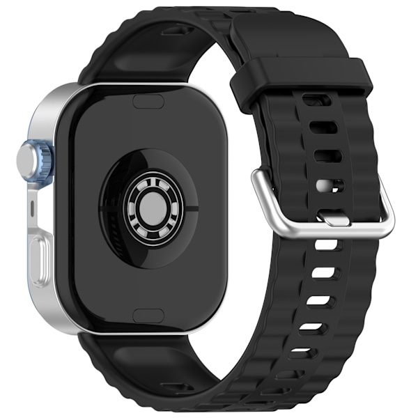 Silikoniranneke Huawei Fit 4 Pro -kelloon hopeisella soljella Musta