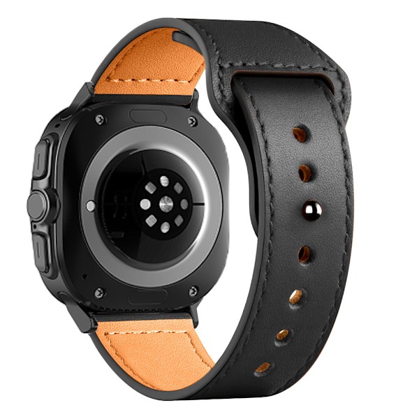 Rem i ægte læder til Samsung Galaxy Watch7 Ultra (47 mm) - Sort