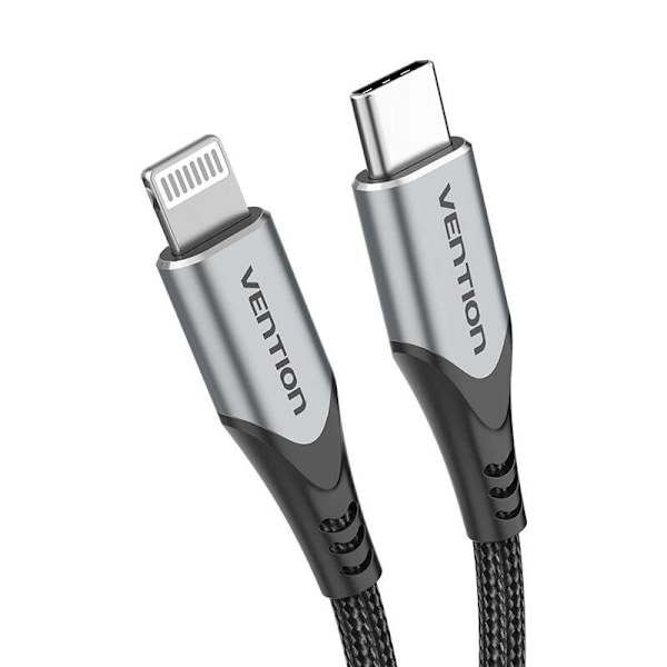 USB-C 2.0 - Lightning Cable Vention TACHH 2m MFi harmaa