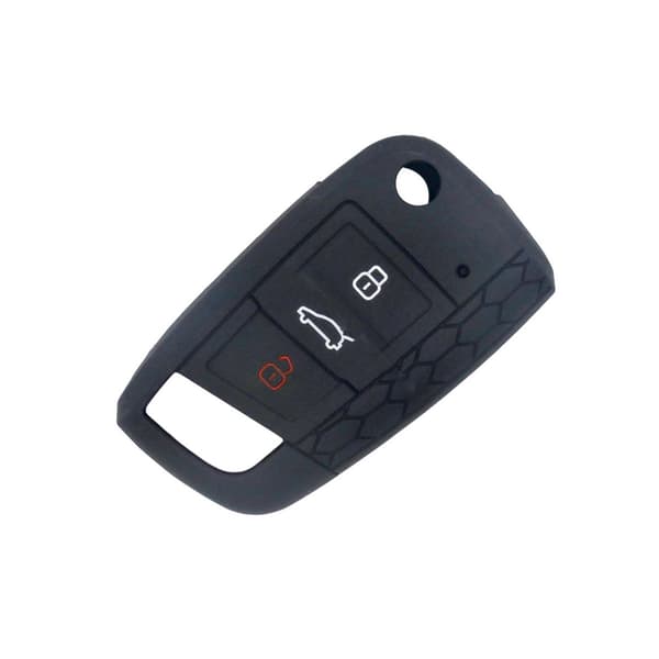 Key Protector Cover - Black silicone VW Golf 7 Smart Key Case kompatibelt med Volkswagen