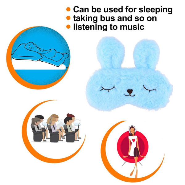ögonmask sova / Sovmask i söt kanindesign Blå