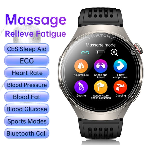 Smartwatch med søvnhjælp og massage Black Black