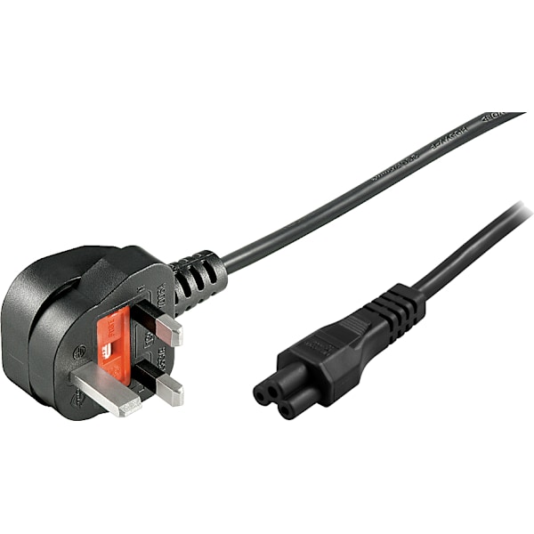 Earthed device cable BS 1363>IEC 60320 C5 max250 /2.5A 3m