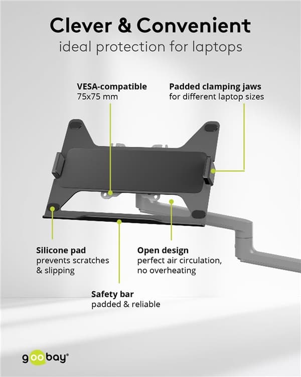 Deluxe skärmfäste med arm för laptop
