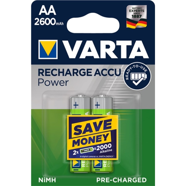 Varta AA (Mignon)/HR6 (5716) laddningsbart batteri - 2600 mAh, 2