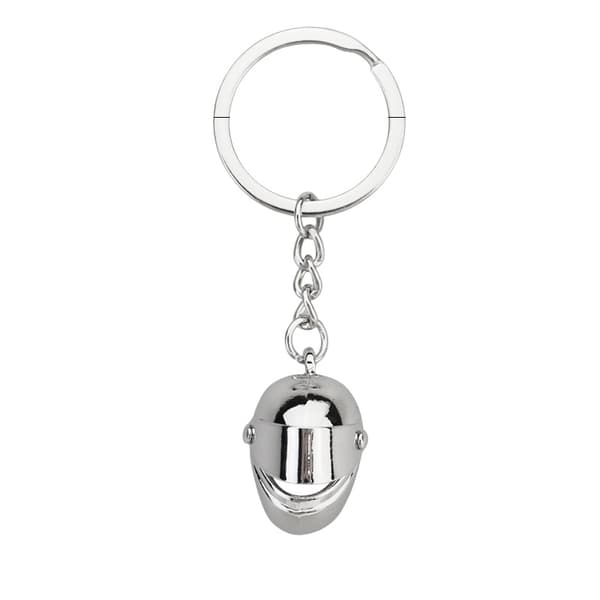 Blå Hjälm Nyckelring Snygg Motorcykel Nyckelring Silver Silver