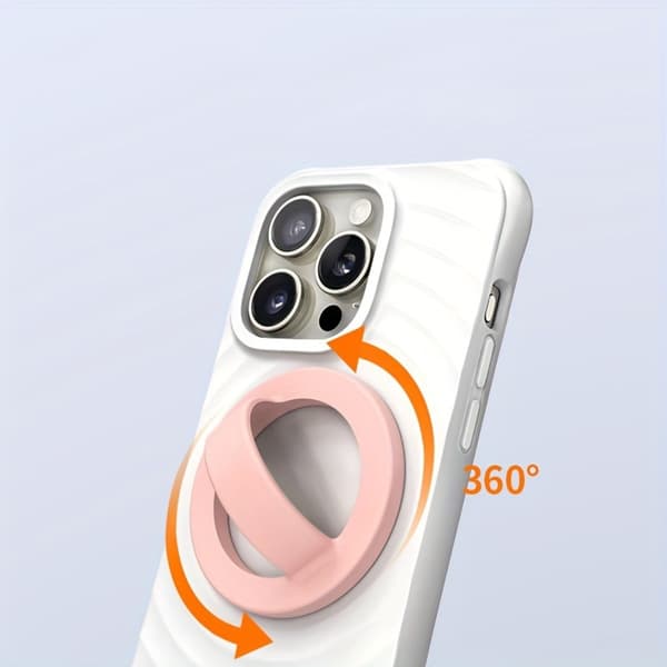 Magnetisk telefonringholder i silikone med sikkert greb, standfunktion og medfølgende magnetisk ring White White