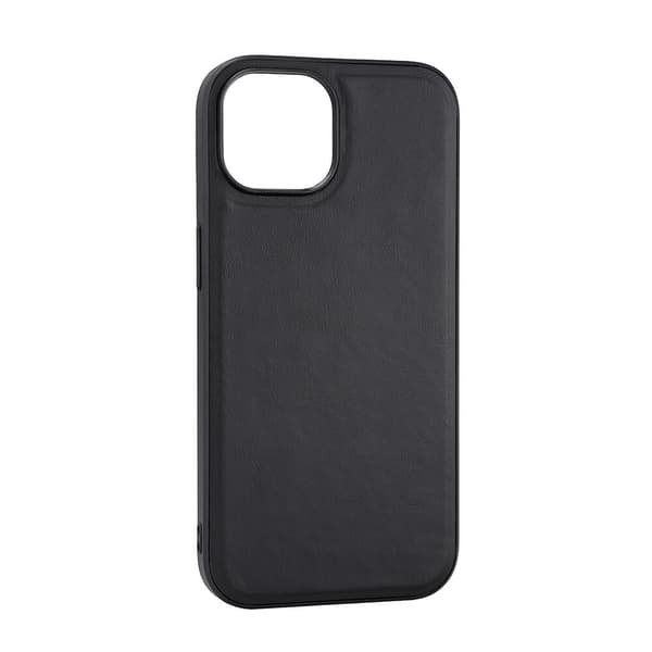 Mobilcover i læder, MagSeries, sort - iPhone 15