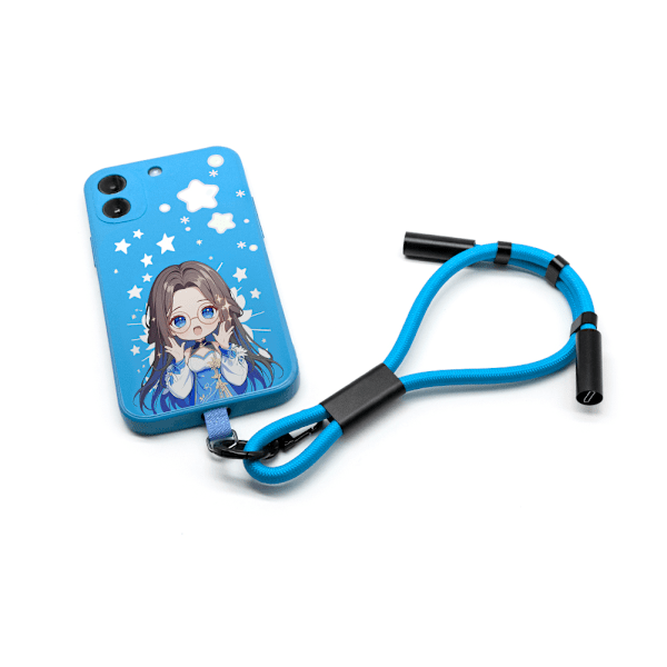 Justerbart Lanyard Opladerkabel - Bærbar Data Synkronisering Blue Blue