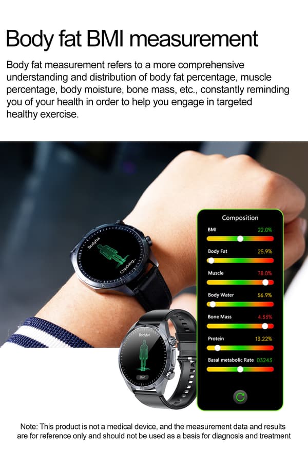Smartwatch med avancerad hälsoövervakning Black Black