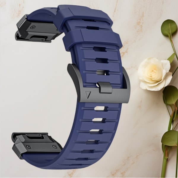 Premium Garmin Fenix 8 Rem: Fluororubber Urrem Blå 22 mm
