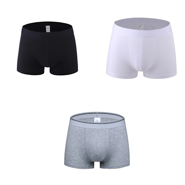 Midjehöga bomullskalsonger för män, 3-pack - Bekväma & Andningsbara L