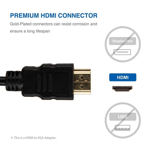 INF HDMI -VGA -yhteensopiva sovitin