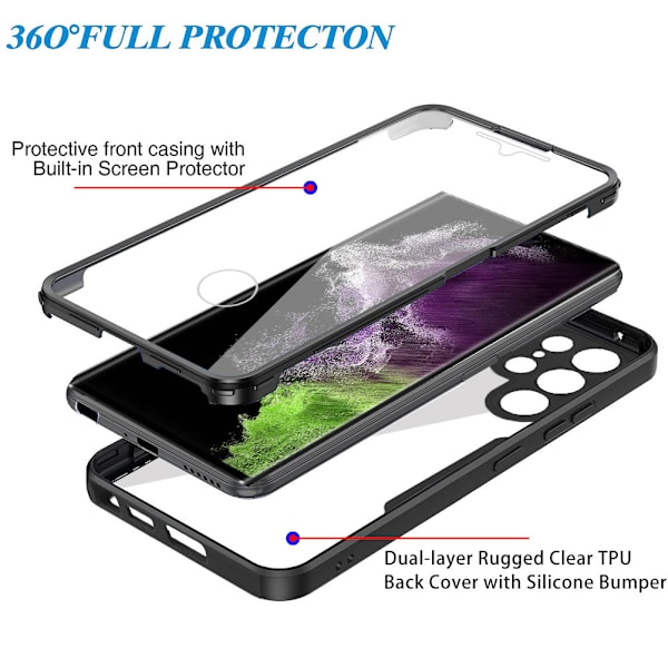 360° TPU-cover til Samsung Samsung Galaxy S21 Ultra Sort