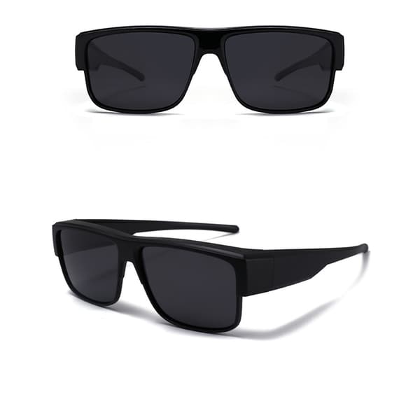 Mustakehyksiset harmaat linssit Clip-on aurinkolasit