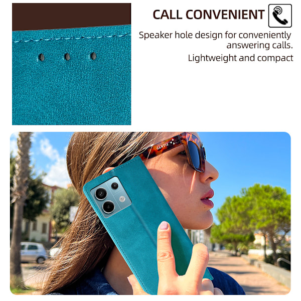 Flipfodral för Redmi Note 14 Pro/Note 14 Pro+ - Ljusblå