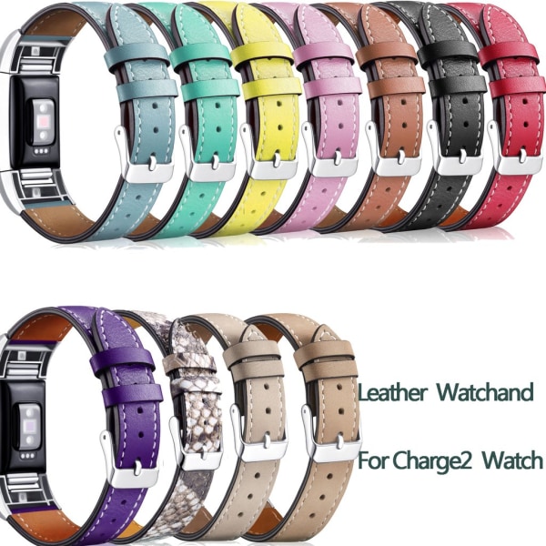Fitbit Charge 2 armband läder Brun Brun