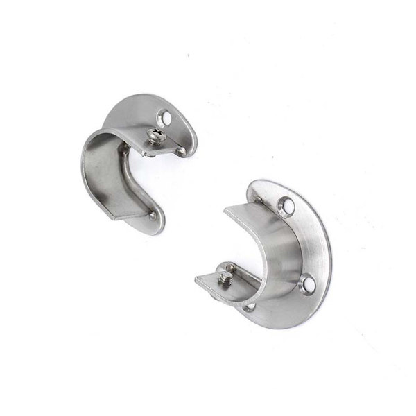 Fästen för Garderobsstång i Rostfritt Stål, 2-pack Silver XL