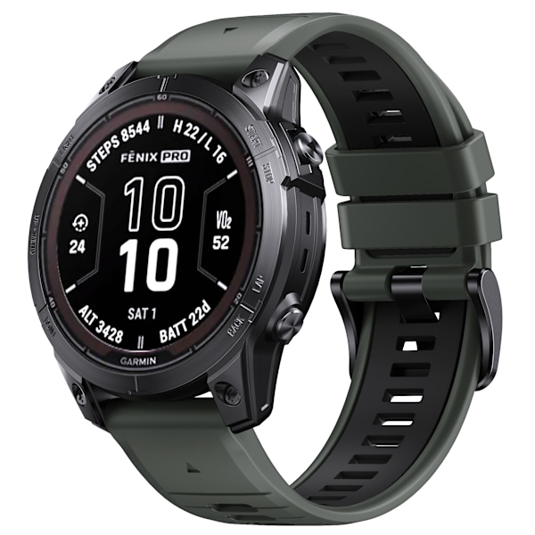 Stilfuld Quick Release Rem til Fenix 7PRO Sort + Grøn