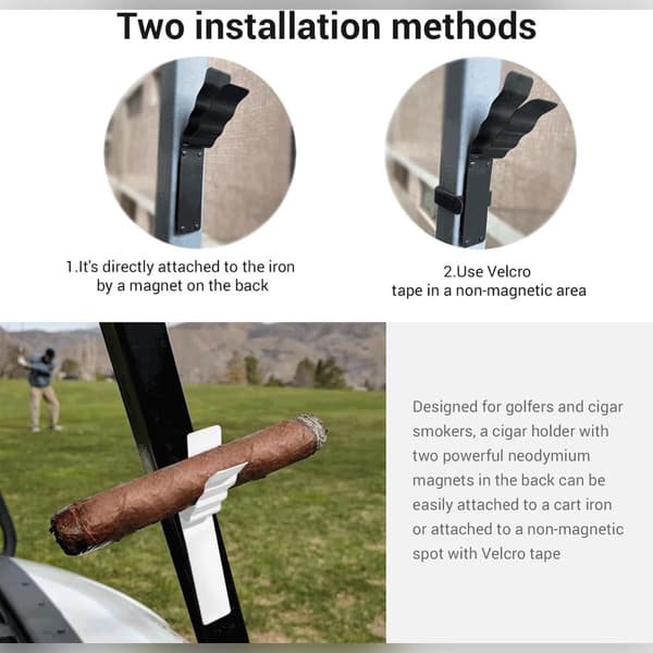 Jern-cigarholder til golfvogn med magnet og burrebånd Blue Blue