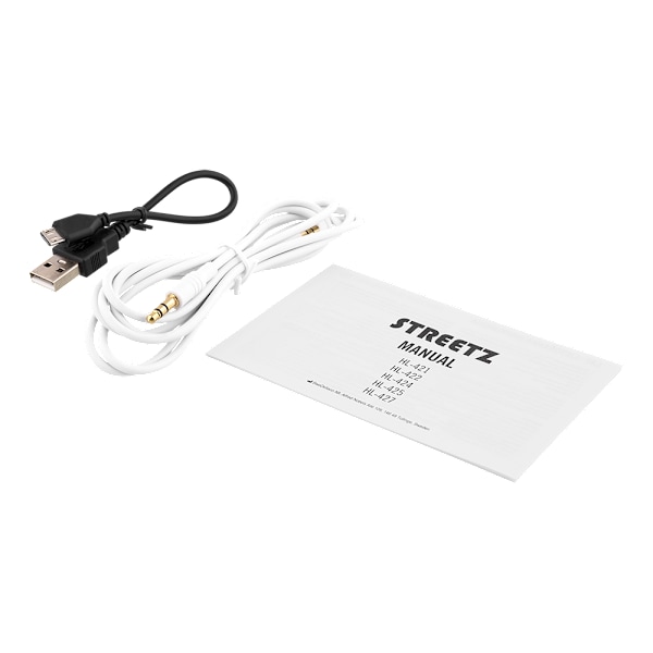 Foldbar on-ear BT headset, 3,5 mm, hvid