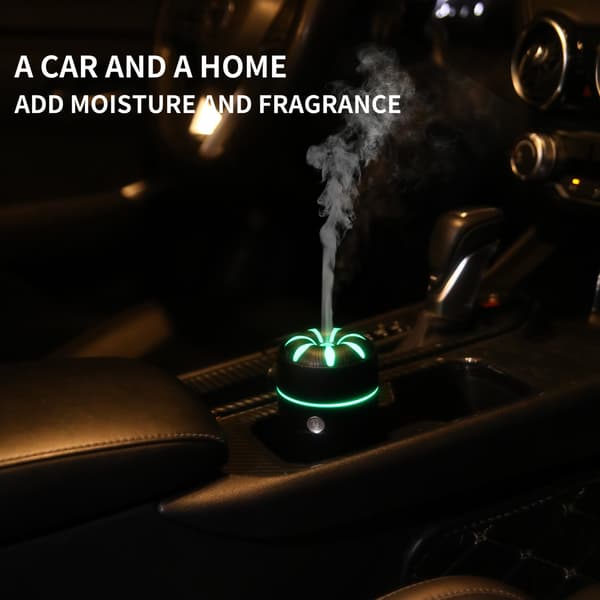 Bärbar Bil/Hemma Aromdiffuser Luftfuktare med 7-Färgs LED Black Black