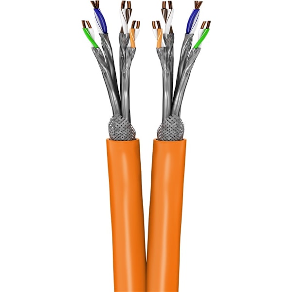 CAT 7A duplex-netværkskabel, S/FTP (PiMF), orange