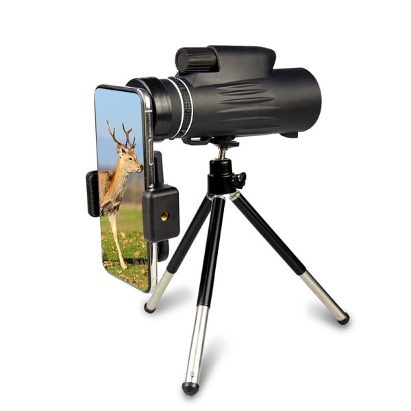 Monokularteleskop 12×50 Zoom BAK4 Prisma Svart