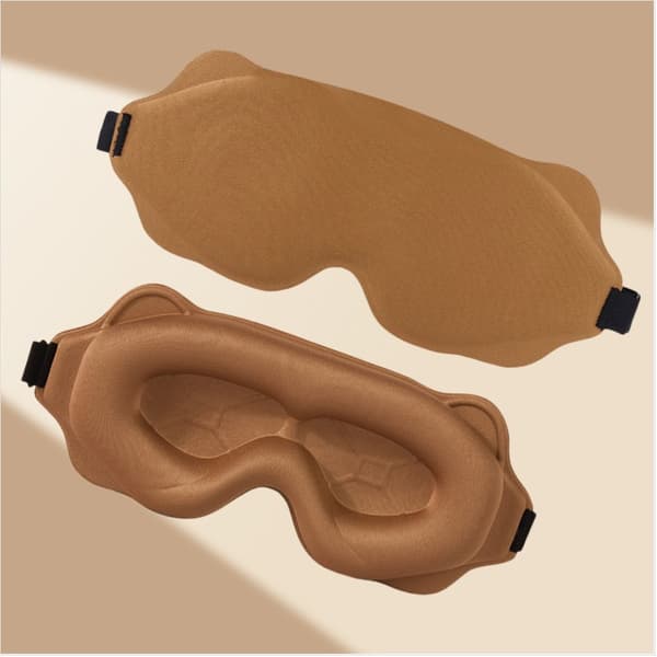 3D Konturformad Mörkläggande Sovmask för Resor och Vila Brown Brown