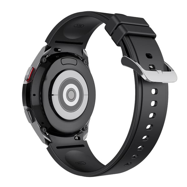Silikoneurrem til kvinder 9138 - Sort med sølvspænde - 20 mm til Samsung Galaxy Watch 4/5